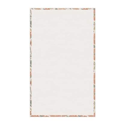 Floral Serenade Tea Towel with hand - drawn artwork - Flourish Moon Studio