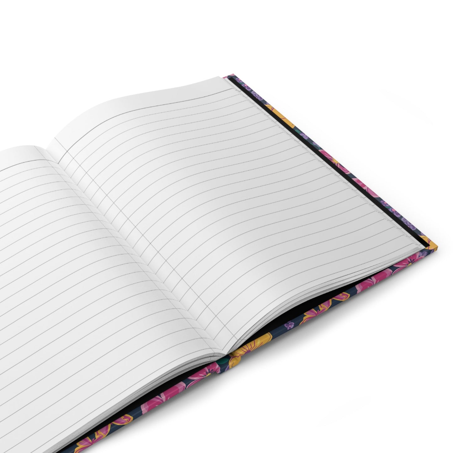 Garden Gala Midnight Hardcover Journal with hand - drawn artwork - Flourish Moon Studio