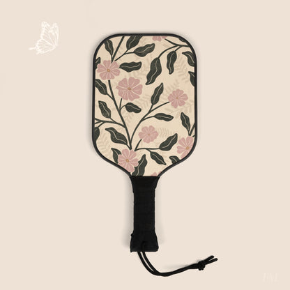 Garden Lane Floral Pickleball Paddles Set with hand drawn artwork - Flourish Moon Studio
