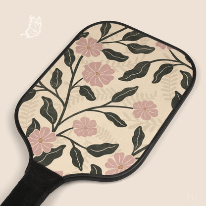 Garden Lane Floral Pickleball Paddles Set with hand drawn artwork - Flourish Moon Studio