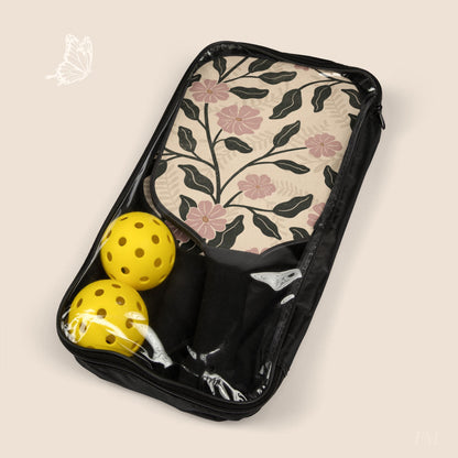 Garden Lane Floral Pickleball Paddles Set with hand drawn artwork - Flourish Moon Studio