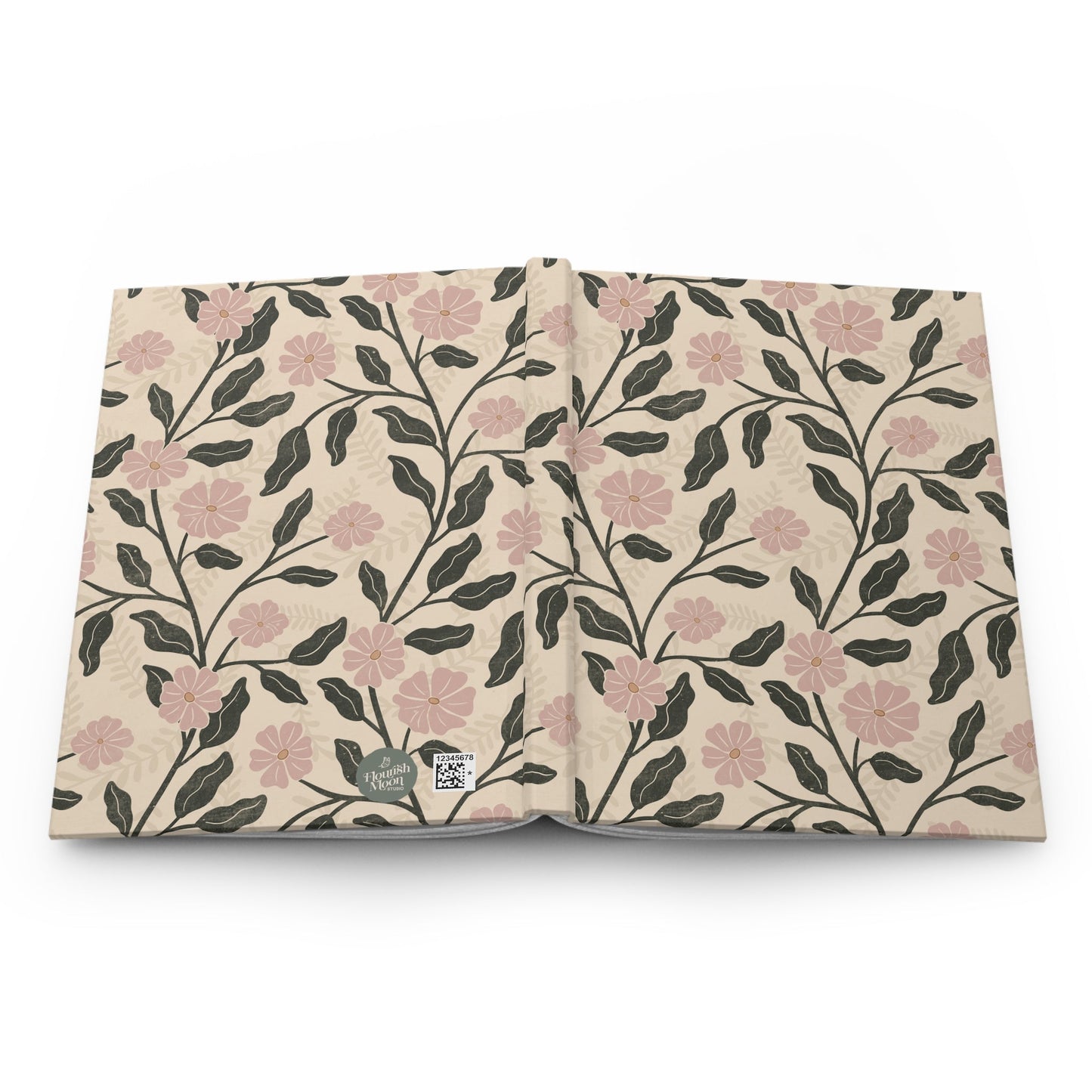 Garden Lane Hardcover Journal with hand - drawn artwork - Flourish Moon Studio
