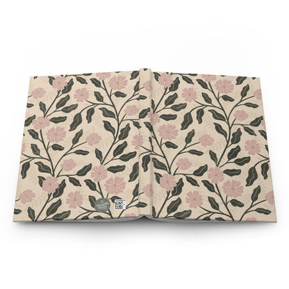 Garden Lane Hardcover Journal with hand - drawn artwork - Flourish Moon Studio