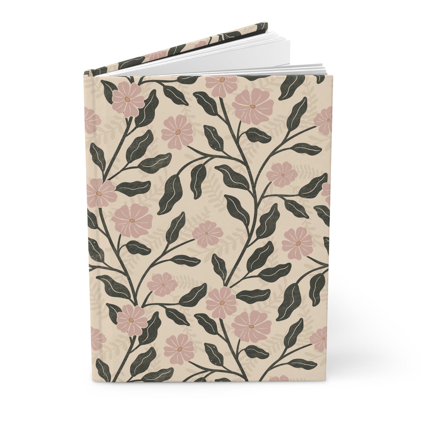 Garden Lane Hardcover Journal with hand - drawn artwork - Flourish Moon Studio