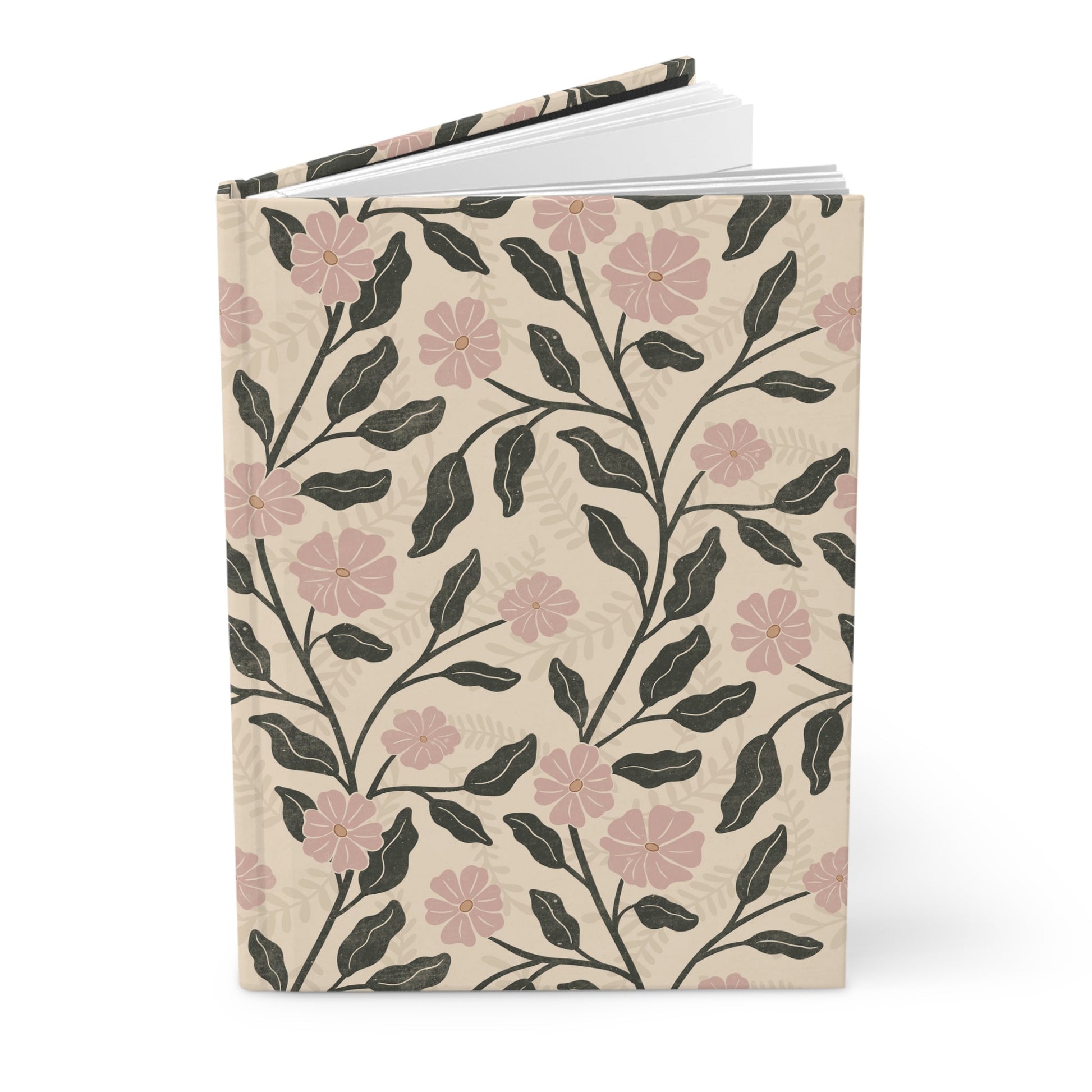 Garden Lane Hardcover Journal with hand - drawn artwork - Flourish Moon Studio