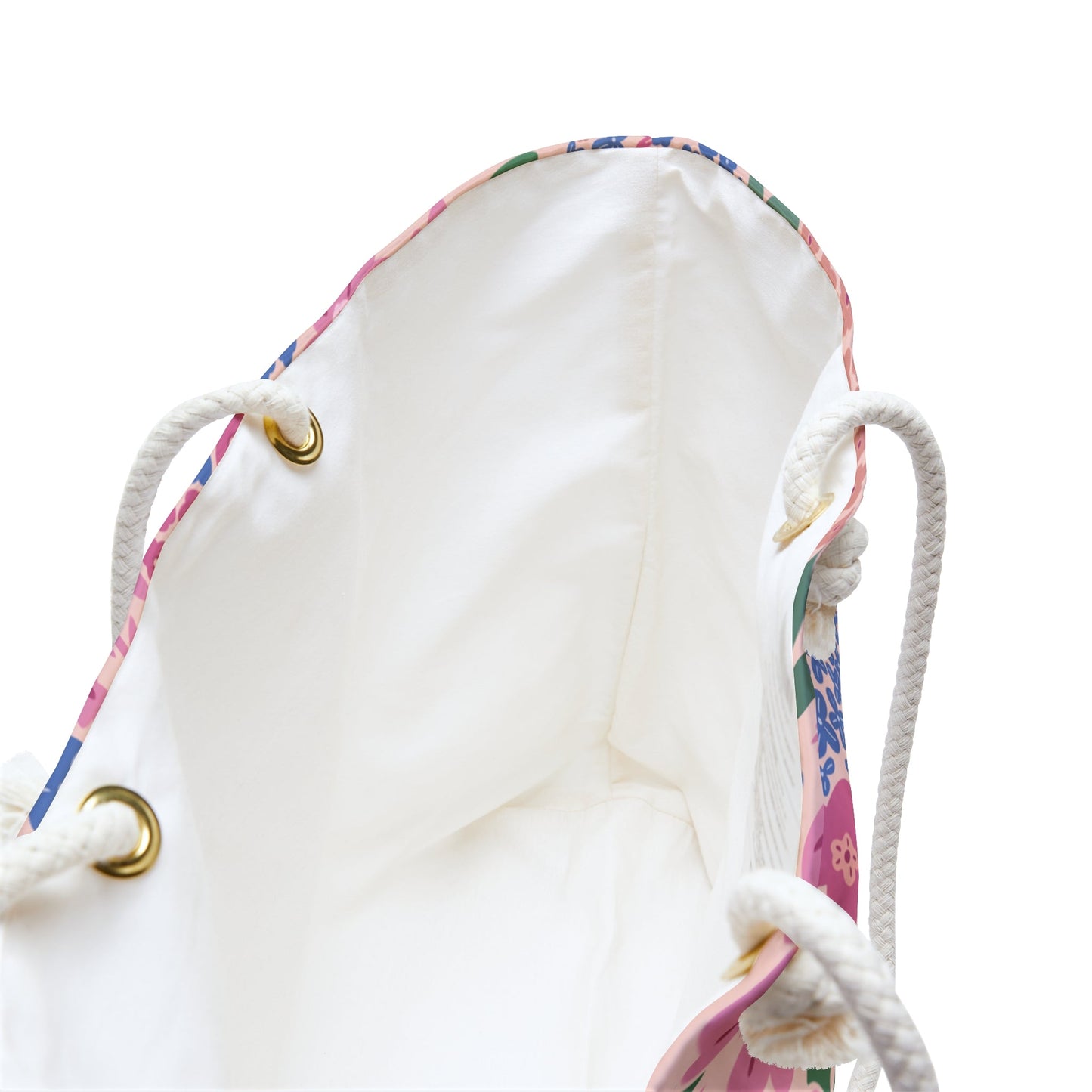 Garden Whimsy Floral in Cottage Pinks Weekender Bag with hand - drawn artwork - Flourish Moon Studio