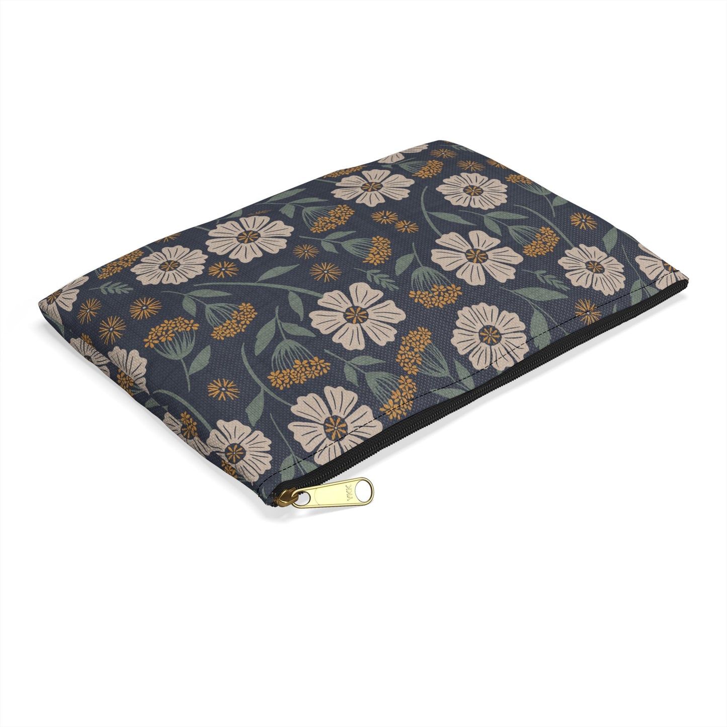 Garden Whispers Accessory Pouch with hand - drawn artwork - Flourish Moon Studio