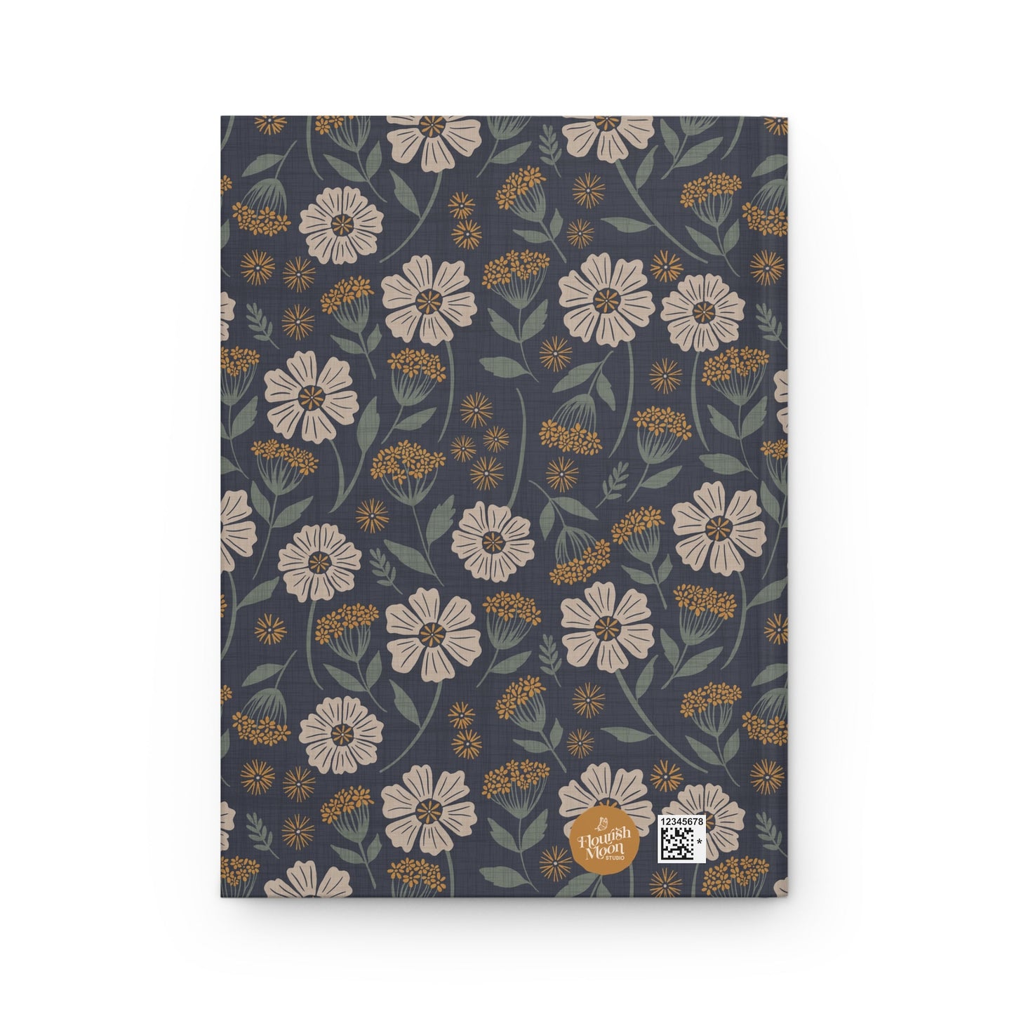 Garden Whispers Floral Hardcover Journal with hand - drawn artwork - Flourish Moon Studio