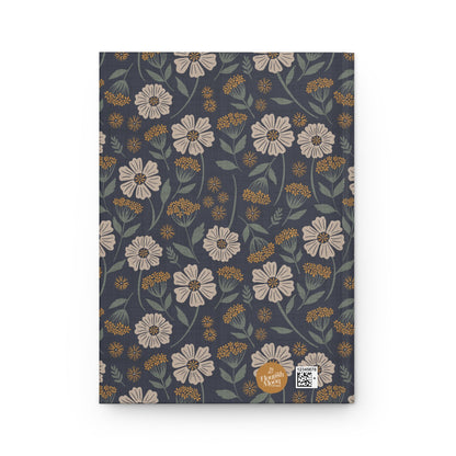 Garden Whispers Floral Hardcover Journal with hand - drawn artwork - Flourish Moon Studio