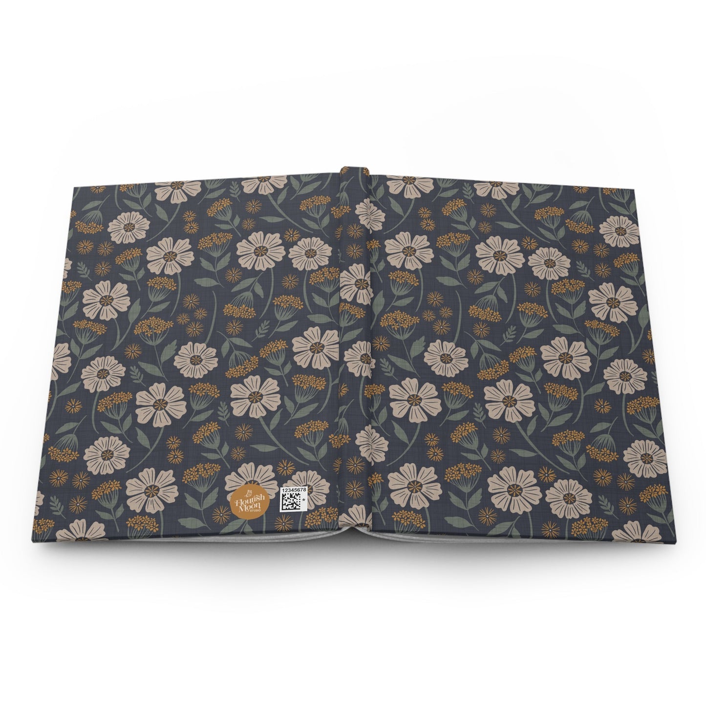 Garden Whispers Floral Hardcover Journal with hand - drawn artwork - Flourish Moon Studio