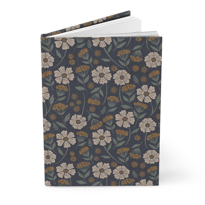 Garden Whispers Floral Hardcover Journal with hand - drawn artwork - Flourish Moon Studio