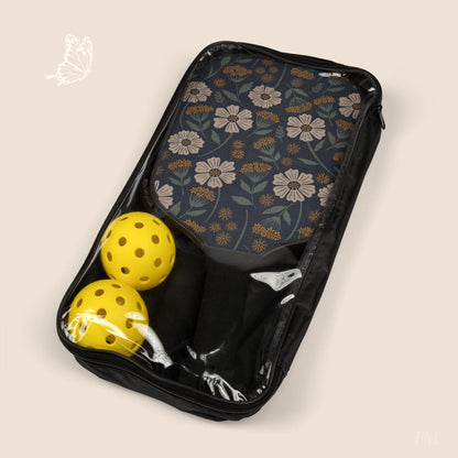 Garden Whispers Floral Pickleball Paddles Set with hand drawn artwork - Flourish Moon Studio