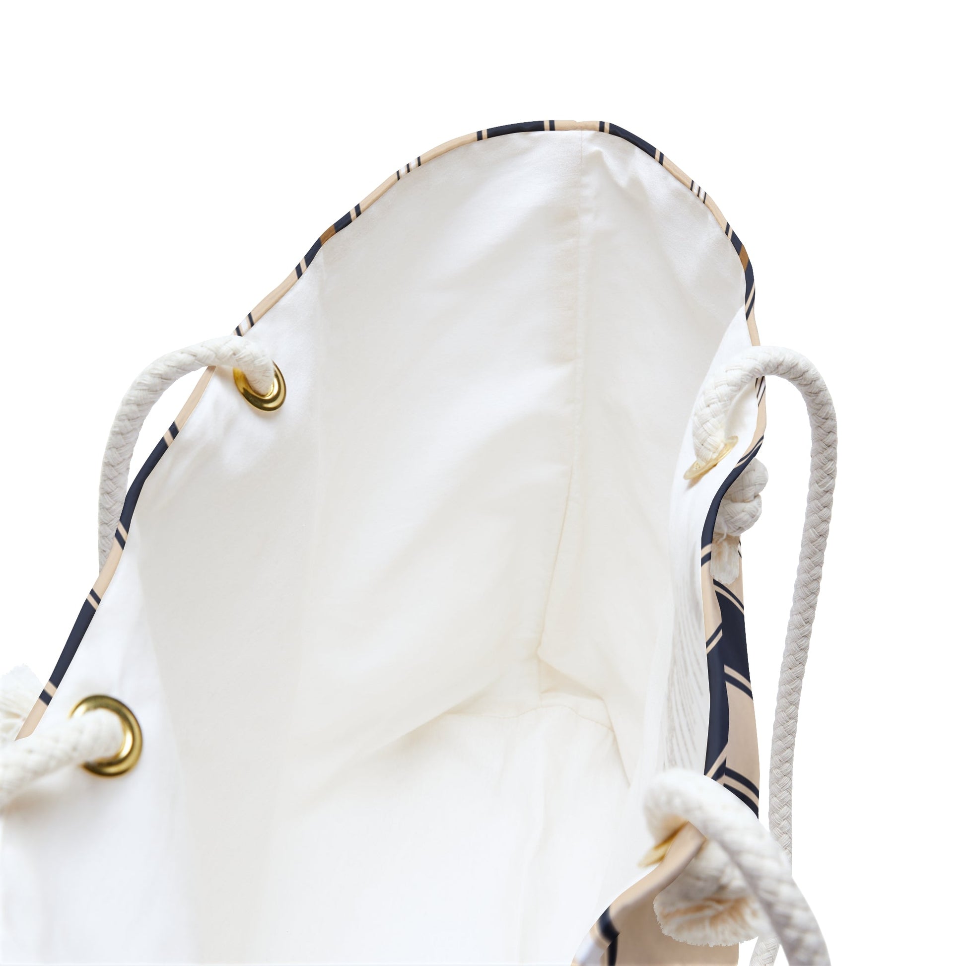 Harbor Lines Weekender Bag with hand - drawn artwork - Flourish Moon Studio