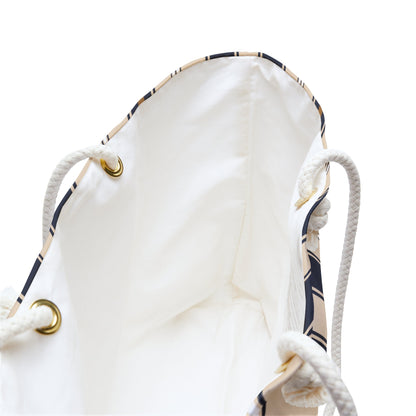 Harbor Lines Weekender Bag with hand - drawn artwork - Flourish Moon Studio