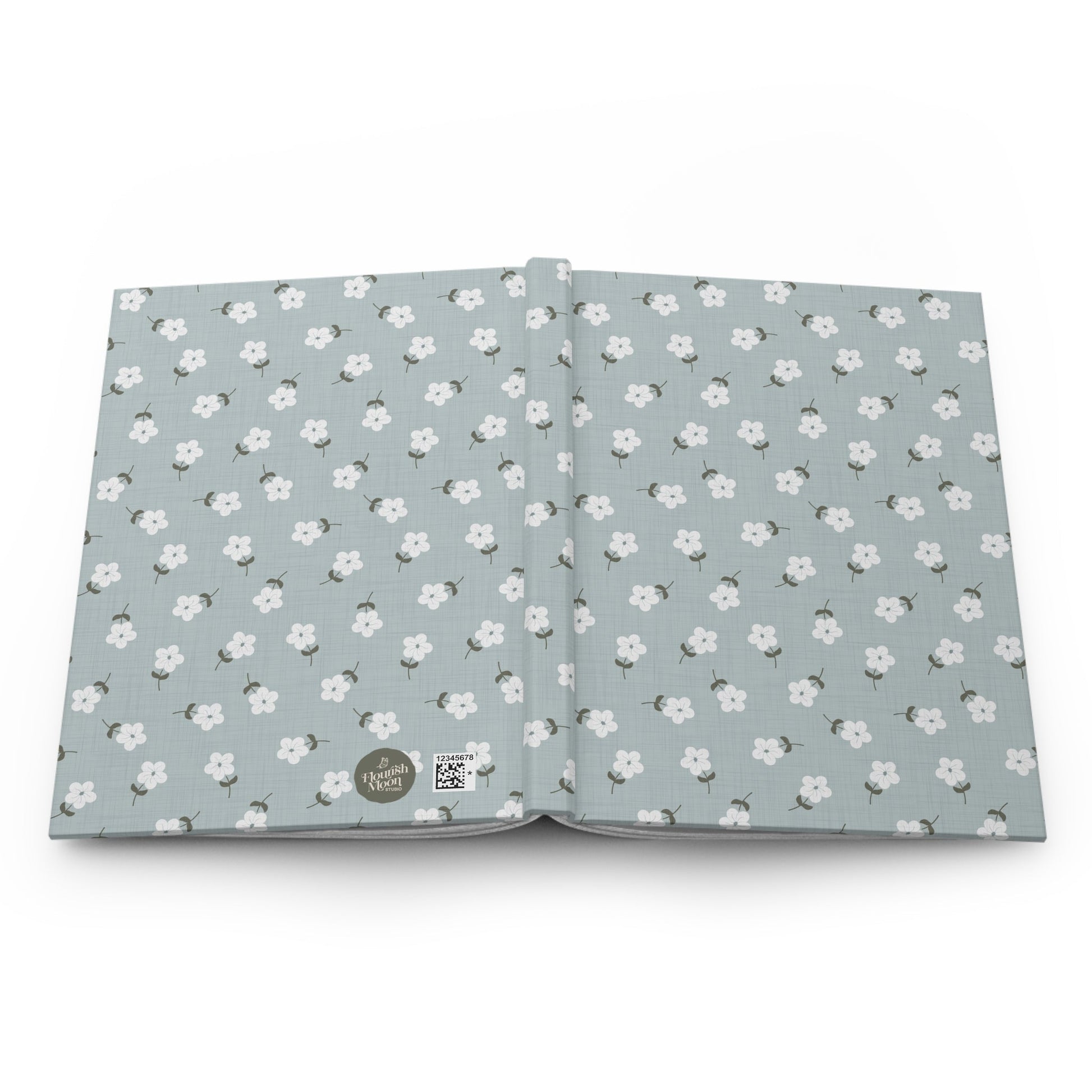 Heirloom Petites Blue Hardcover Journal with hand drawn artwork - Flourish Moon Studio