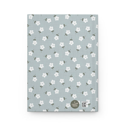Heirloom Petites Blue Hardcover Journal with hand drawn artwork - Flourish Moon Studio