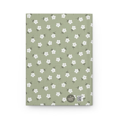 Heirloom Petites Spring Green Hardcover Journal with hand drawn artwork - Flourish Moon Studio