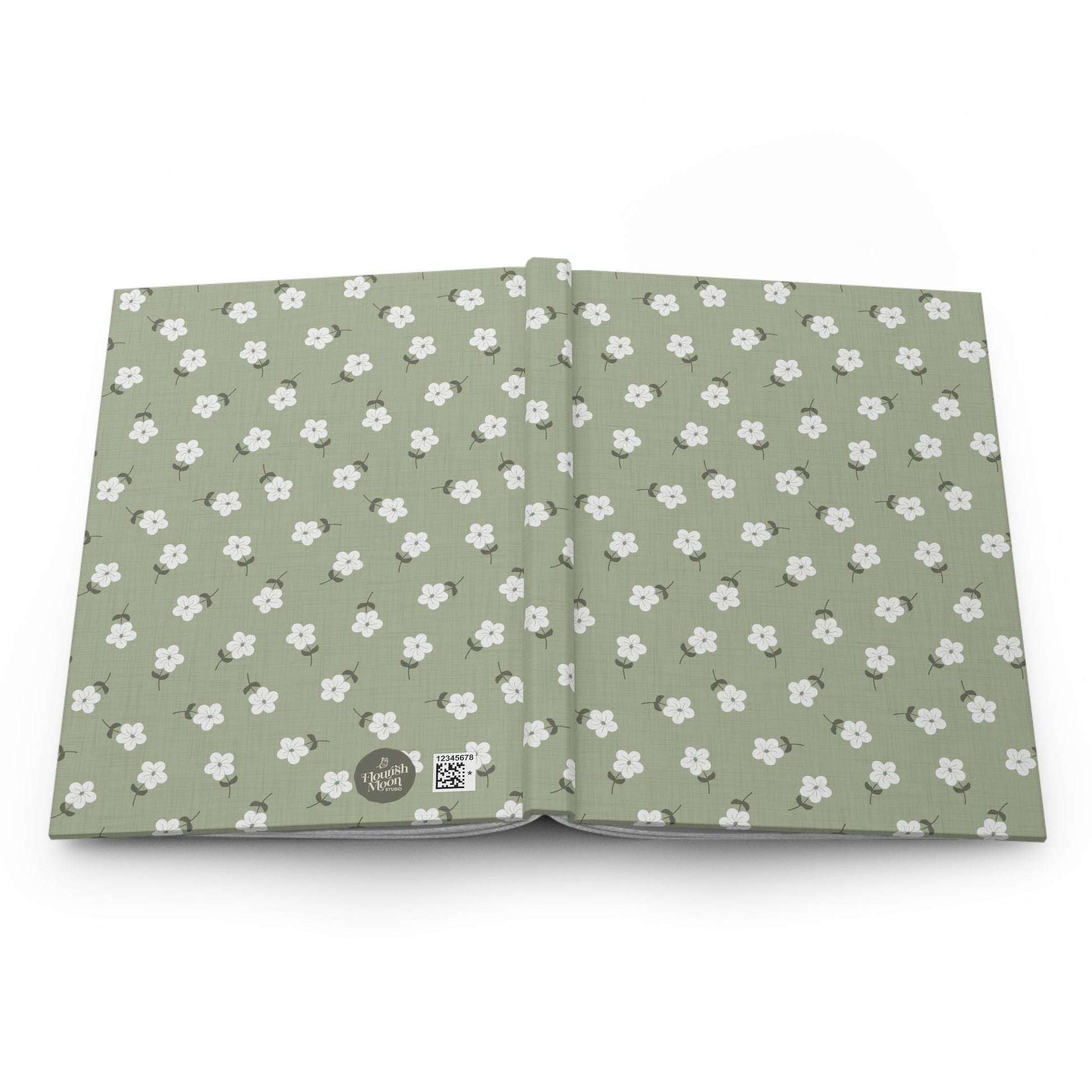 Heirloom Petites Spring Green Hardcover Journal with hand drawn artwork - Flourish Moon Studio
