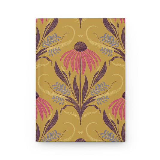 Honeyberry Folk Bloom Hardcover Journal with hand - drawn artwork - Flourish Moon Studio