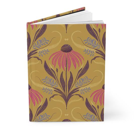 Honeyberry Folk Bloom Hardcover Journal with hand - drawn artwork - Flourish Moon Studio