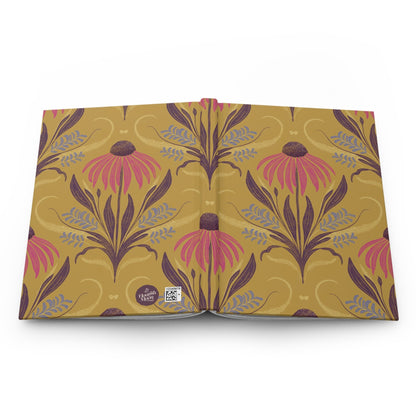 Honeyberry Folk Bloom Hardcover Journal with hand - drawn artwork - Flourish Moon Studio