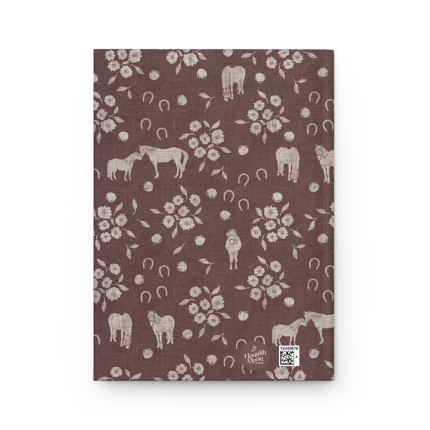 Horse Kisses Path Floral Hardcover Journal with hand drawn artwork - Flourish Moon Studio