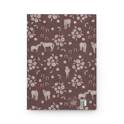 Horse Kisses Path Floral Hardcover Journal with hand drawn artwork - Flourish Moon Studio