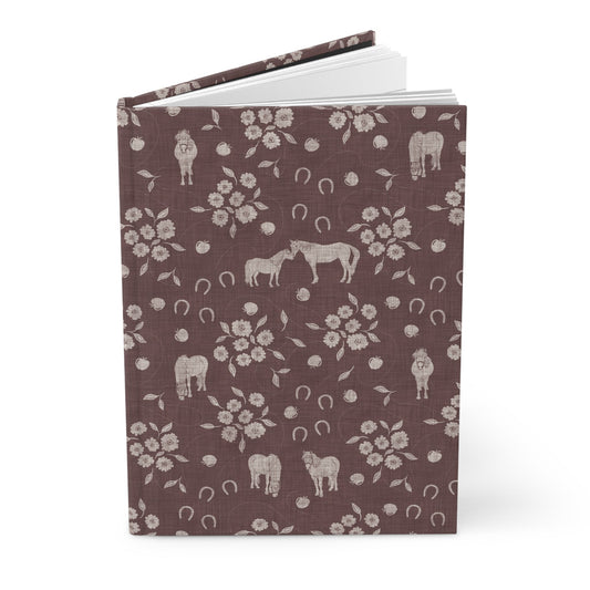 Horse Kisses Path Floral Hardcover Journal with hand drawn artwork - Flourish Moon Studio