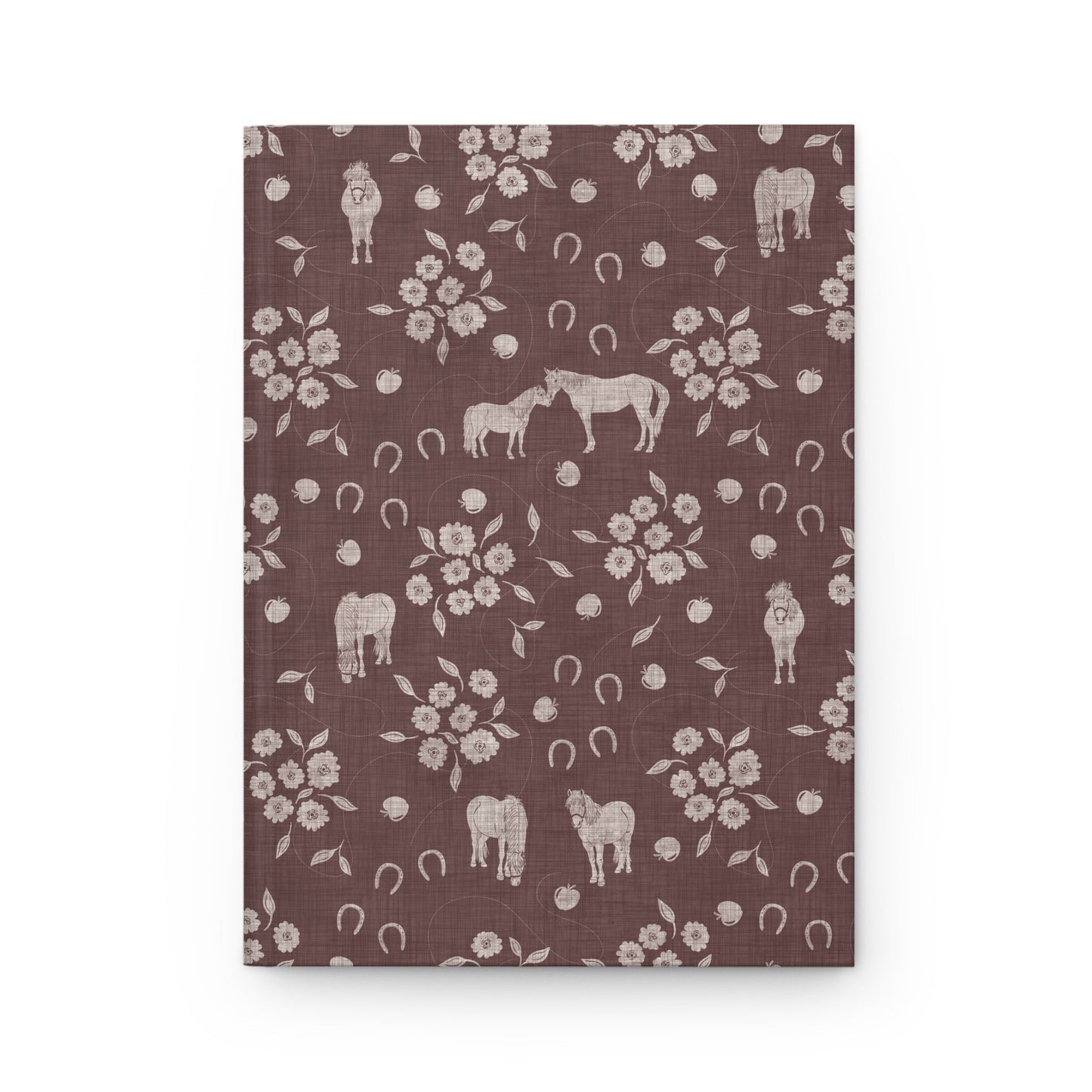 Horse Kisses Path Floral Hardcover Journal with hand drawn artwork - Flourish Moon Studio