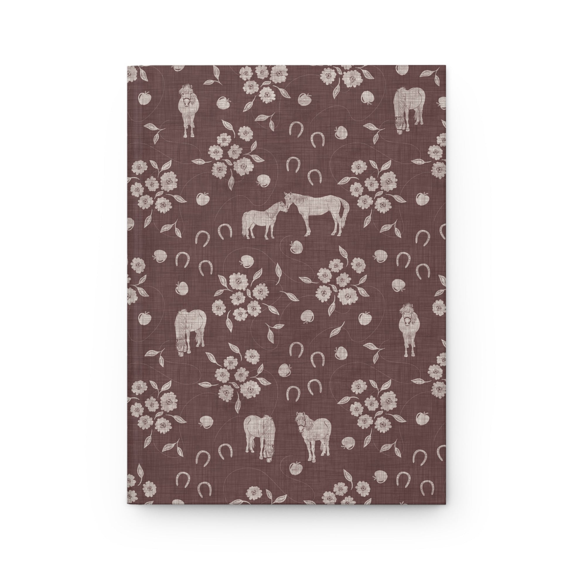 Horse Kisses Path Floral Hardcover Journal with hand drawn artwork - Flourish Moon Studio