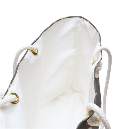 Horse Kisses Path Weekender Bag in Graystone with hand drawn artwork - Flourish Moon Studio