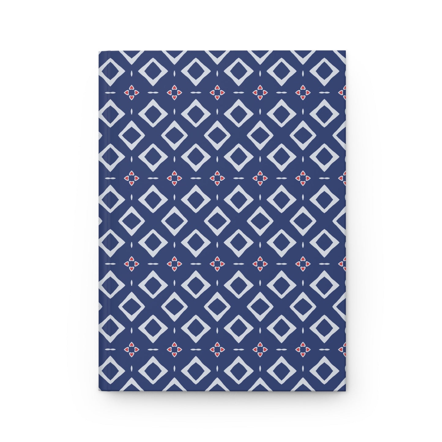 Indigo Love Notes Geometric Hardcover Journal with hand - drawn artwork - Flourish Moon Studio
