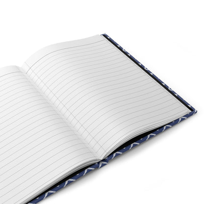 Indigo Love Notes Geometric Hardcover Journal with hand - drawn artwork - Flourish Moon Studio