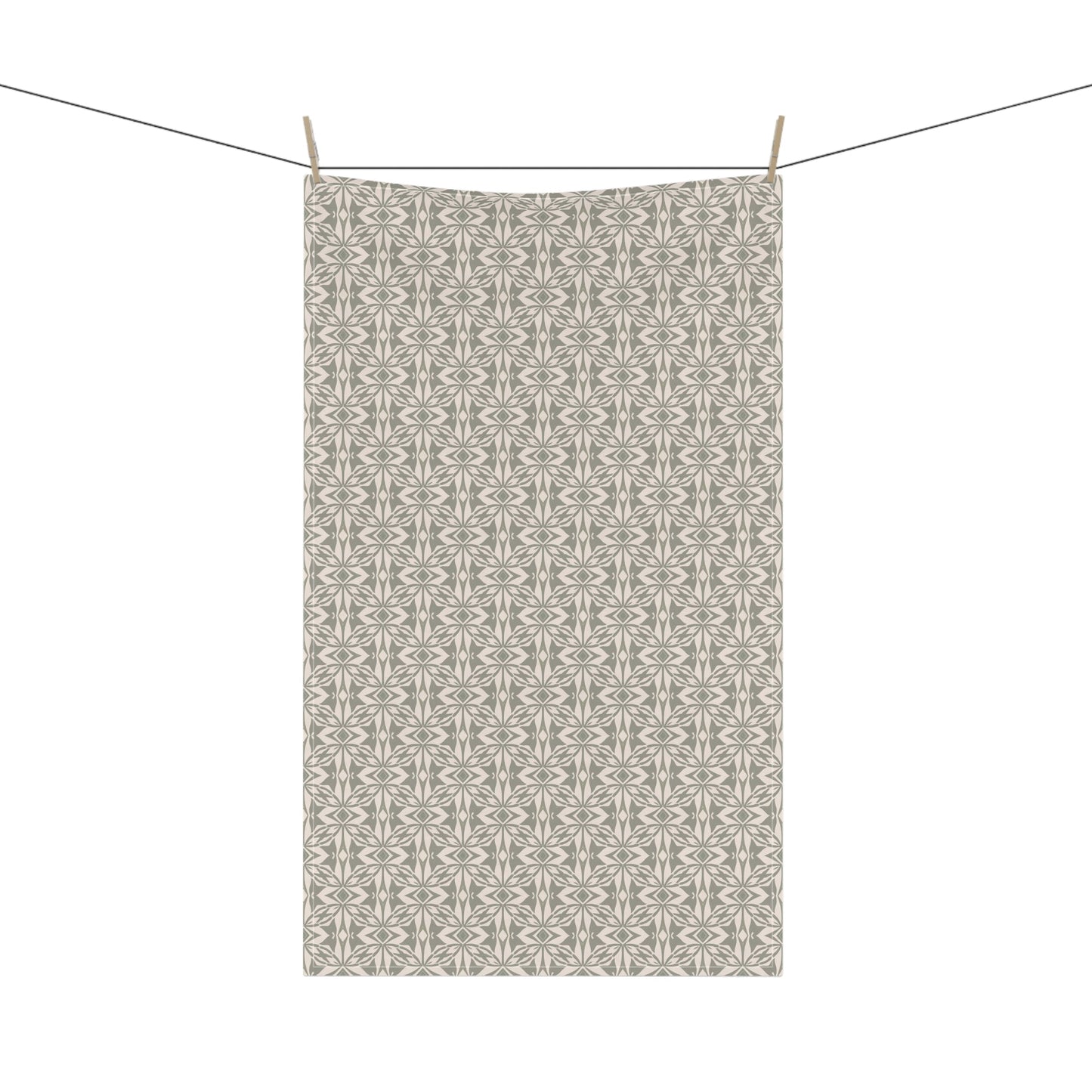 Leaf Whispers Tea Towel with hand - drawn artwork - Flourish Moon Studio