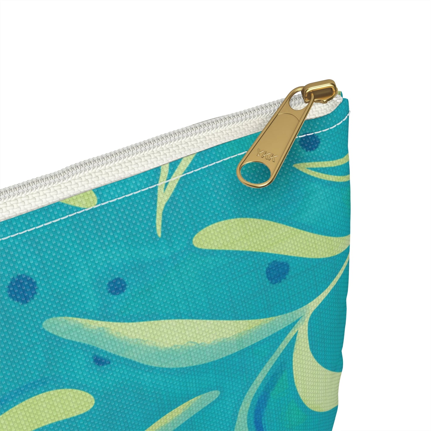 Marine Flourish Accessory Zipper Pouch with hand - drawn artwork - Flourish Moon Studio
