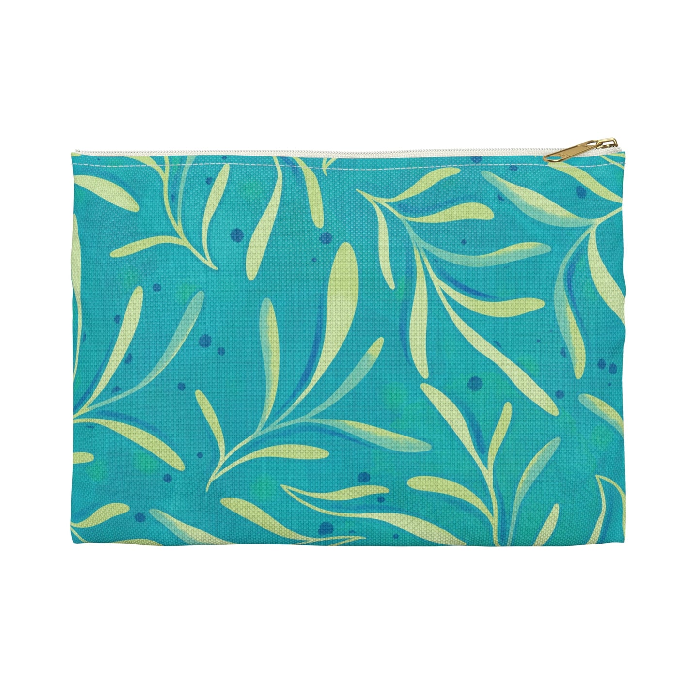 Marine Flourish Accessory Zipper Pouch with hand - drawn artwork - Flourish Moon Studio