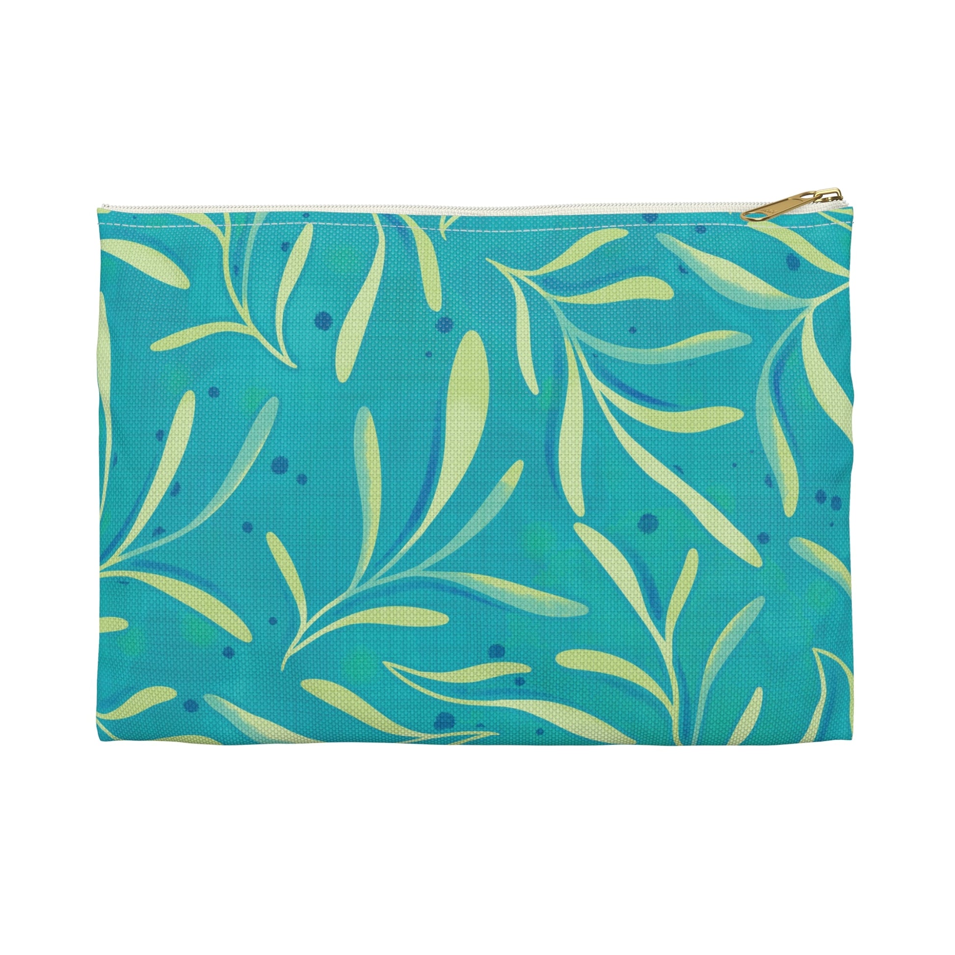 Marine Flourish Accessory Zipper Pouch with hand - drawn artwork - Flourish Moon Studio