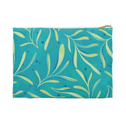 Marine Flourish Accessory Zipper Pouch with hand - drawn artwork - Flourish Moon Studio
