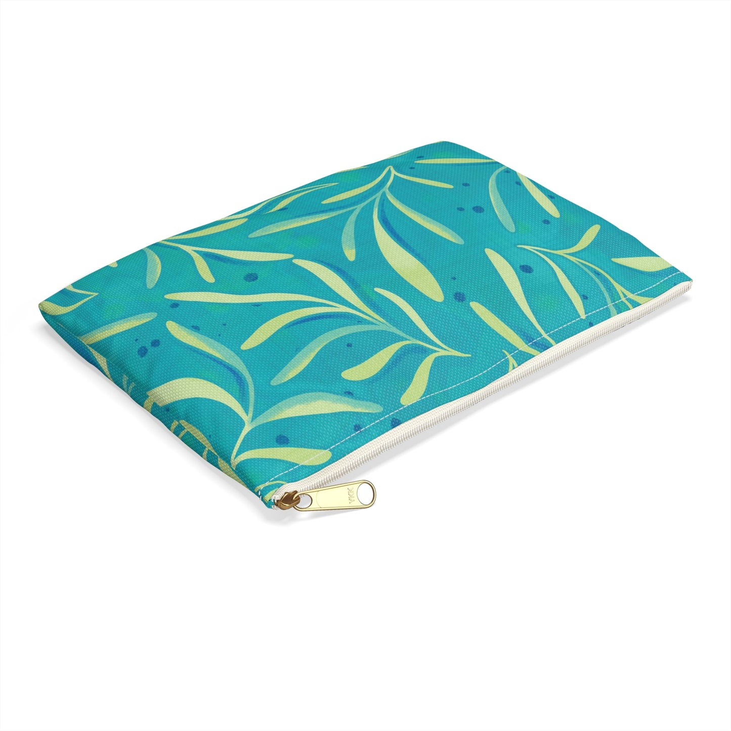 Marine Flourish Accessory Zipper Pouch with hand - drawn artwork - Flourish Moon Studio