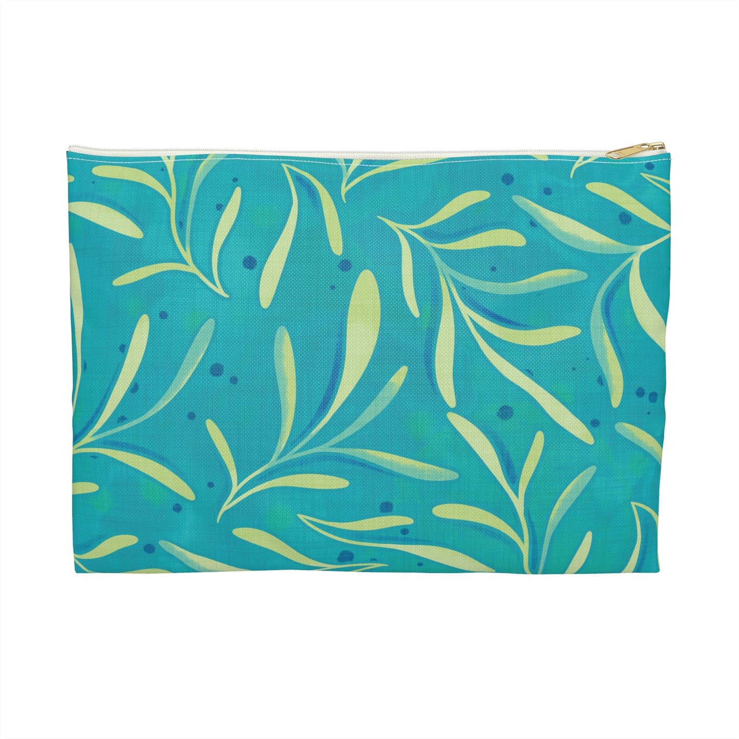 Marine Flourish Accessory Zipper Pouch with hand - drawn artwork - Flourish Moon Studio