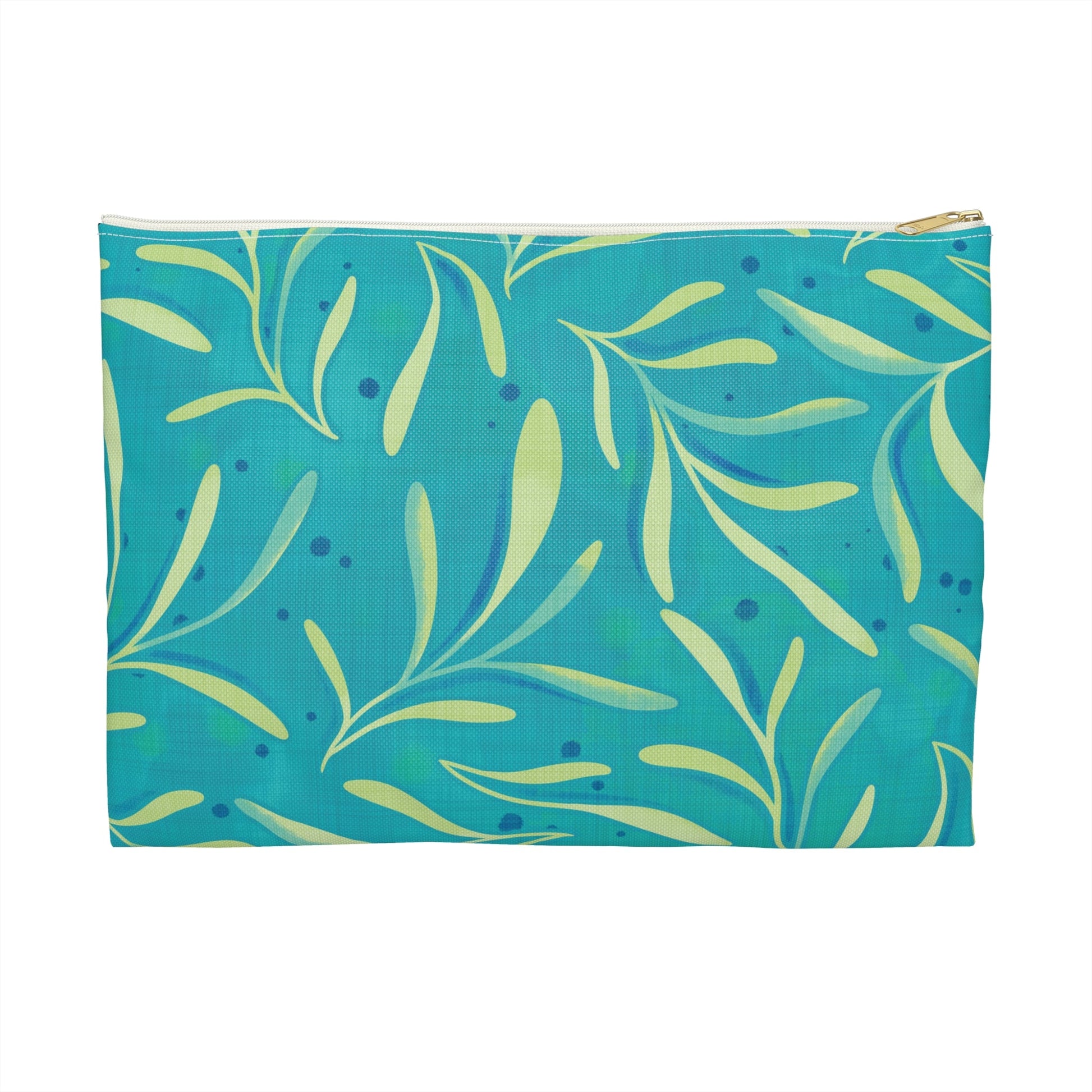 Marine Flourish Accessory Zipper Pouch with hand - drawn artwork - Flourish Moon Studio