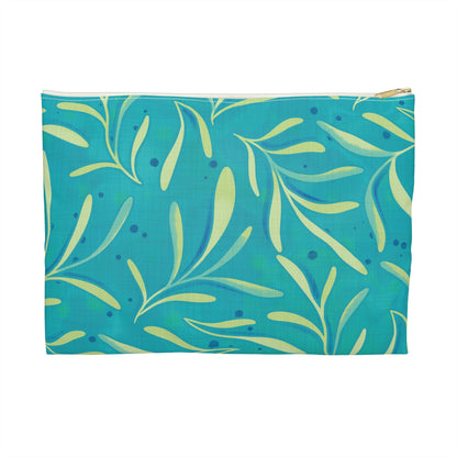 Marine Flourish Accessory Zipper Pouch with hand - drawn artwork - Flourish Moon Studio