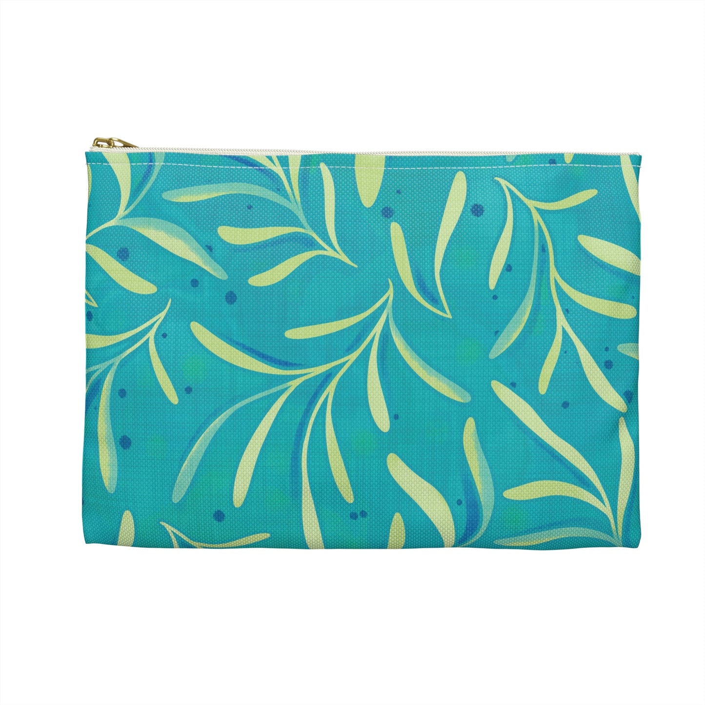 Marine Flourish Accessory Zipper Pouch with hand - drawn artwork - Flourish Moon Studio