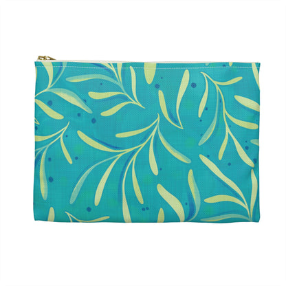 Marine Flourish Accessory Zipper Pouch with hand - drawn artwork - Flourish Moon Studio