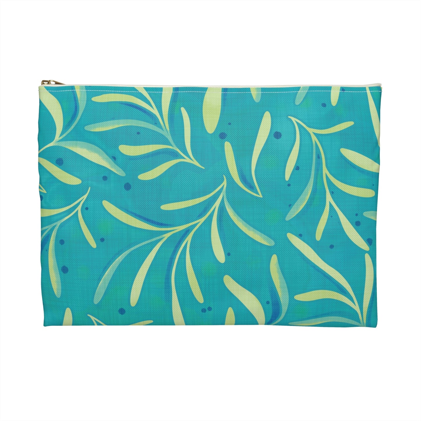 Marine Flourish Accessory Zipper Pouch with hand - drawn artwork - Flourish Moon Studio