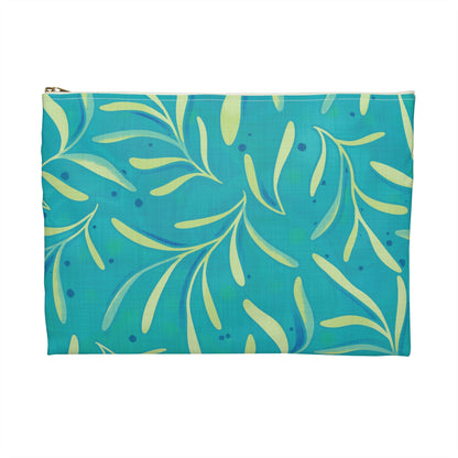 Marine Flourish Accessory Zipper Pouch with hand - drawn artwork - Flourish Moon Studio