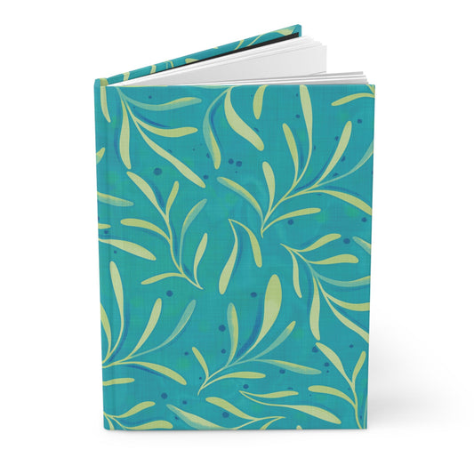 Marine Flourish Hardcover Journal with hand - drawn artwork - Flourish Moon Studio