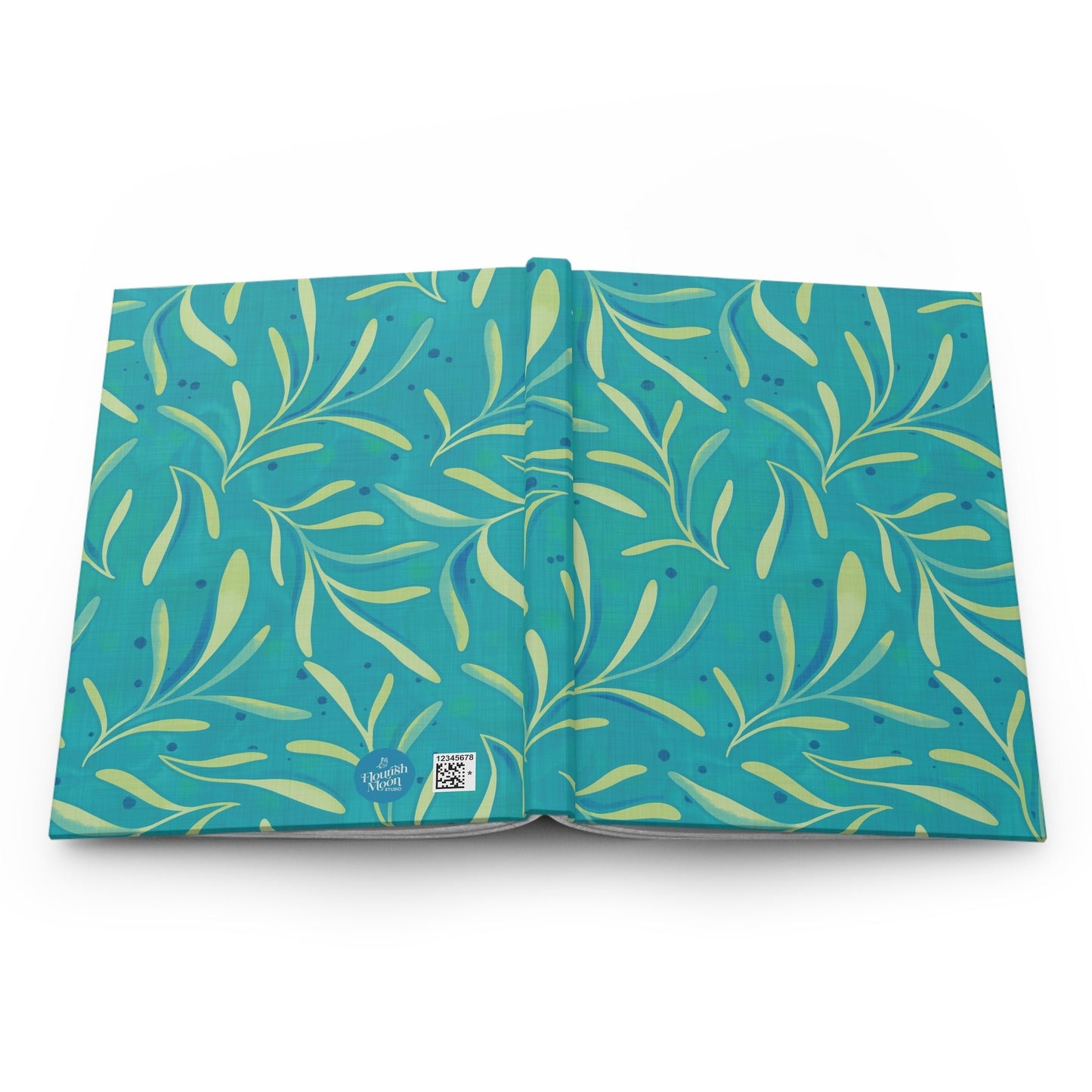 Marine Flourish Hardcover Journal with hand - drawn artwork - Flourish Moon Studio