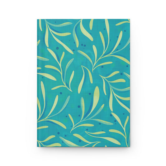 Marine Flourish Hardcover Journal with hand - drawn artwork - Flourish Moon Studio