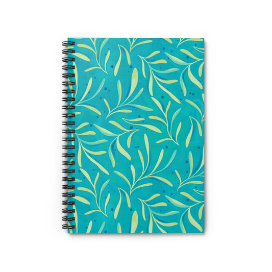 Marine Flourish Ocean Spiral Notebook with hand - drawn artwork - Flourish Moon Studio